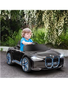 HOMCOM BMW i4 Licensed 12V Kids Electric Ride on Car, Black 370-294V70BK 2