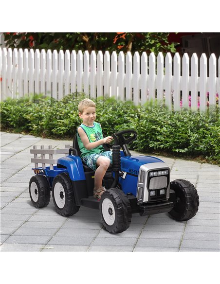 HOMCOM Electric Ride on Tractor w/ Detachable Trailer, 12V Kids Battery Powered Electric Car w/ Remote Control, Music Start up S - pic 51859 | FastDaddyshop