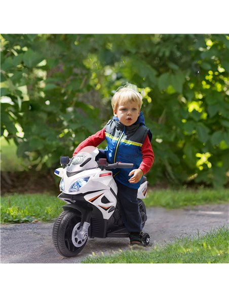 HOMCOM Kids 6V Electric Ride On Motorcycle Police Car Vehicle w/ Lights Horn Realistic Sound Outdoor Play Toy for 18 - 36 months - pic 5186 | FastDaddyshop