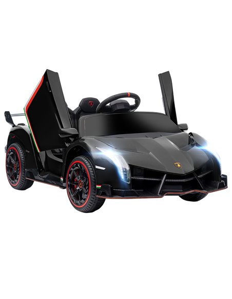 HOMCOM Lamborghini Veneno Licensed 12V Kids Electric Ride on Car, Black 370-279V70BK - pic 51876 | FastDaddyshop