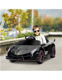 HOMCOM Lamborghini Veneno Licensed 12V Kids Electric Ride on Car, Black 370-279V70BK 2