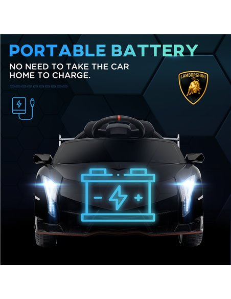 HOMCOM Lamborghini Veneno Licensed 12V Kids Electric Ride on Car w/ Portable Battery, Powered Electric Car w/ Bluetooth, Remote, - pic 51881 | FastDaddyshop