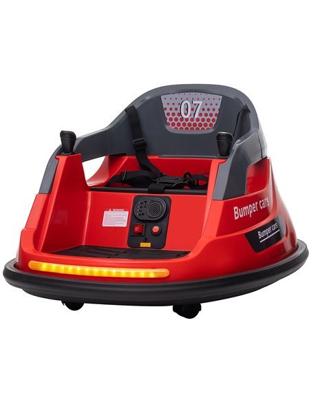 HOMCOM Bumper Car, 360° Rotation Spin 12V Kids Electric Car, Red 370-301V70RD - pic 51903 | FastDaddyshop