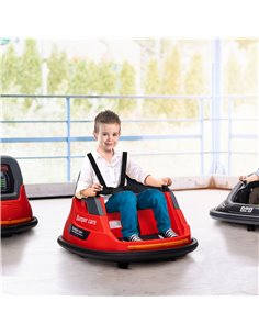 HOMCOM Bumper Car, 360° Rotation Spin 12V Kids Electric Car, Red 370-301V70RD 2
