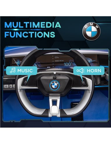 HOMCOM BMW i4 Licensed 12V Kids Electric Ride-On Car 370-294V70BU