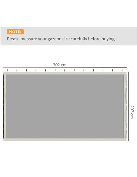 Outsunny Replacement Mesh Mosquito Netting Screen Walls for 10 x 10ft Patio Gazebo, 4-panel Sidewalls with Zippers (Wall Only, C - pic 51923 | FastDaddyshop