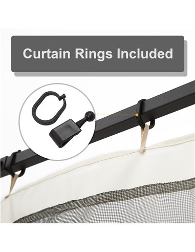 Outsunny Replacement Mesh Mosquito Netting Screen Walls for 10 x 10ft Patio Gazebo, 4-panel Sidewalls with Zippers (Wall Only, C