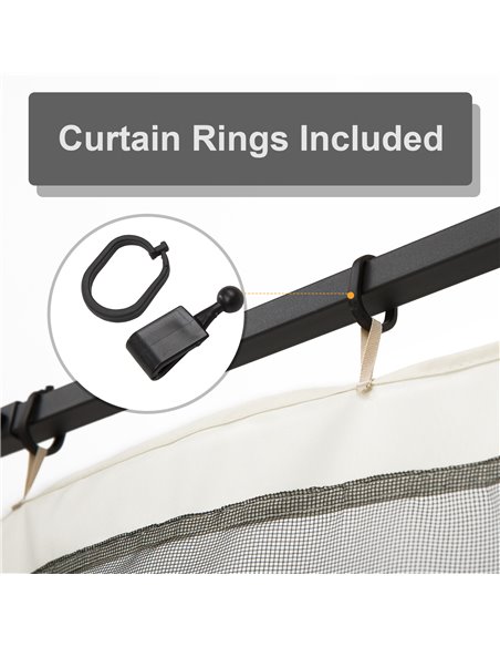 Outsunny Replacement Mesh Mosquito Netting Screen Walls for 10 x 10ft Patio Gazebo, 4-panel Sidewalls with Zippers (Wall Only, C - pic 51924 | FastDaddyshop