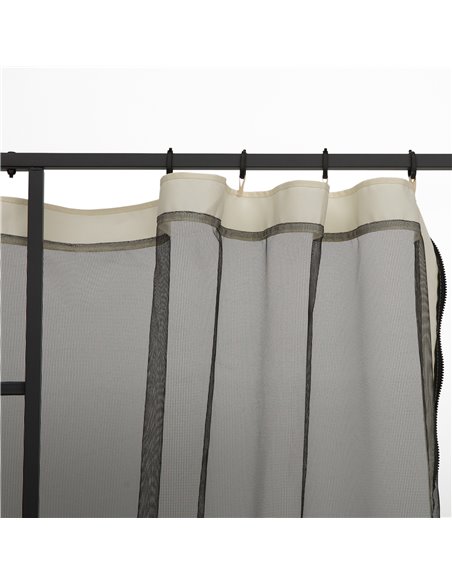 Outsunny Replacement Mesh Mosquito Netting Screen Walls for 10 x 10ft Patio Gazebo, 4-panel Sidewalls with Zippers (Wall Only, C - pic 51929 | FastDaddyshop