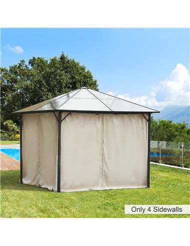 Outsunny 4 Pack Universal Gazebo Replacement Sidewalls Privacy Panel for Most 3 x 3m Gazebo Canopy Pavillion Outdoor Shelter Cur