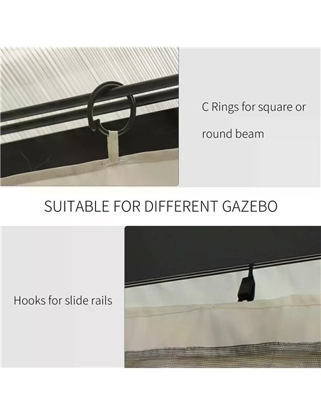 Outsunny 4 Pack Universal Gazebo Replacement Sidewalls Privacy Panel for Most 3 x 3m Gazebo Canopy Pavillion Outdoor Shelter Cur - pic 51933 | FastDaddyshop