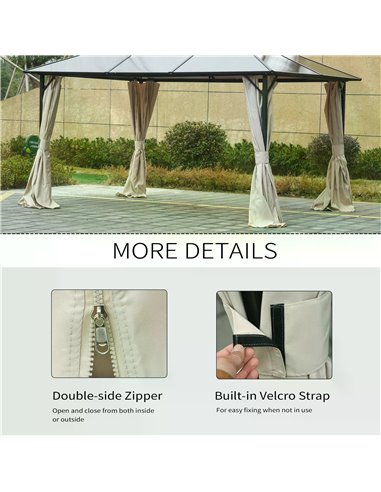 Outsunny 4 Pack Universal Gazebo Replacement Sidewalls Privacy Panel for Most 3 x 3m Gazebo Canopy Pavillion Outdoor Shelter Cur