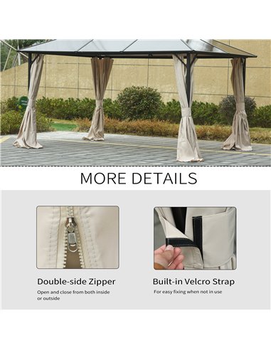 Outsunny 4 Pack Universal Gazebo Replacement Sidewalls Privacy Panel for Most 3 x 3m Gazebo Canopy Pavillion Outdoor Shelter Cur