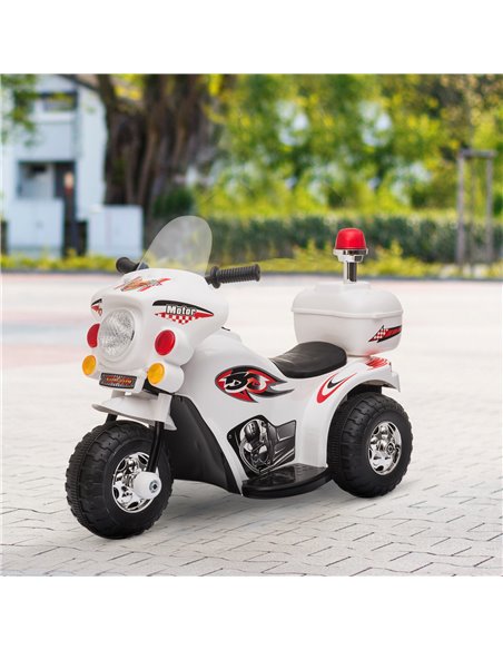 HOMCOM Toddlers Electric PP Motorcycle Ride On Trike White - pic 5194 | FastDaddyshop