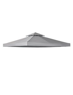 Outsunny 3 x 3(m) Gazebo Canopy Roof Top Replacement, Light Grey 84C-041GY