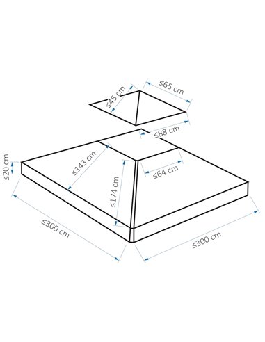 Outsunny 3 x 3(m) Gazebo Canopy Roof Top Replacement Cover Spare Part Light Grey (TOP ONLY) 84C-041GY