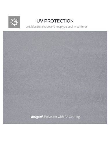 Outsunny 3 x 3(m) Gazebo Canopy Roof Top Replacement Cover Spare Part Light Grey (TOP ONLY) 84C-041GY