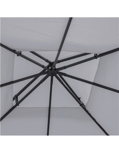 Outsunny 3 x 3(m) Gazebo Canopy Roof Top Replacement Cover Spare Part Light Grey (TOP ONLY) 84C-041GY