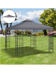 Outsunny Gazebo Canopy Roof Top Replacement Cover, 3 x 3m, Deep Grey 84C-041CG 2