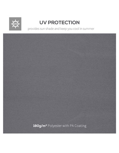Outsunny Gazebo Canopy Roof Top Replacement Cover, 3 x 3m, Spare Part, Deep Grey (TOP ONLY) 84C-041CG