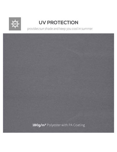 Outsunny Gazebo Canopy Roof Top Replacement Cover, 3 x 3m, Spare Part, Deep Grey (TOP ONLY) 84C-041CG - pic 51965 | FastDaddyshop