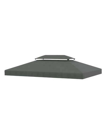 Outsunny Gazebo Replacement Canopy 3x4m, 2 Tier Roof Top UV Protection Cover for Garden Patio Awning Shelters, Deep Grey 84C-102 - pic 51972 | FastDaddyshop