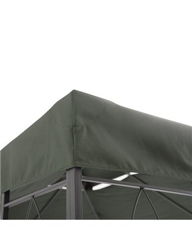 Outsunny Gazebo Replacement Canopy 3x4m, 2 Tier Roof Top UV Protection Cover for Garden Patio Awning Shelters, Deep Grey 84C-102