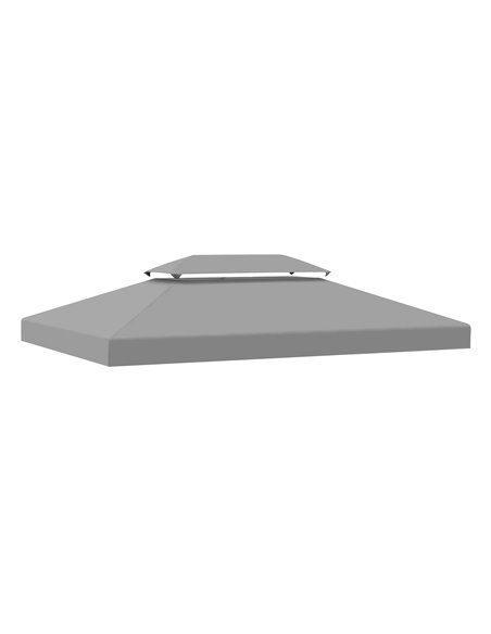 Outsunny Gazebo Replacement Canopy 3x4m, Light Grey 84C-102MX - pic 51975 | FastDaddyshop