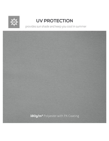 Outsunny Gazebo Replacement Canopy 3x4m, 2 Tier Roof, UV Protection Cover, Outdoor Awning, Light Grey. 84C-102MX