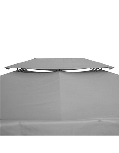 Outsunny Gazebo Replacement Canopy 3x4m, 2 Tier Roof, UV Protection Cover, Outdoor Awning, Light Grey. 84C-102MX
