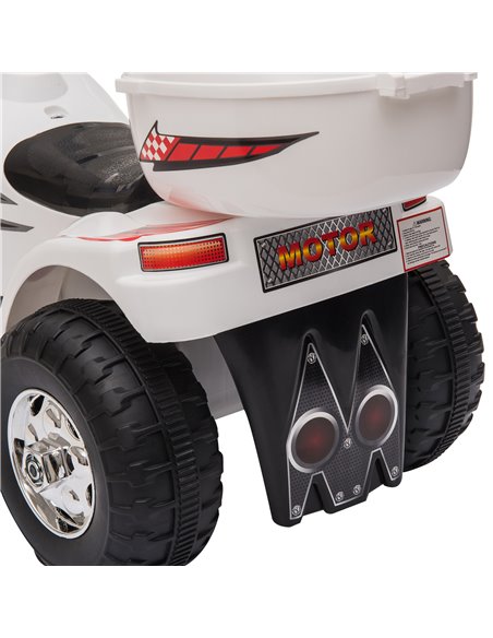 HOMCOM Toddlers Electric PP Motorcycle Ride On Trike White - pic 5199 | FastDaddyshop