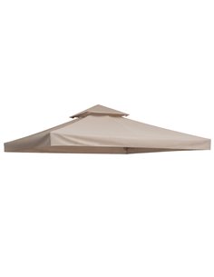 Outsunny 3 x 3(m) Canopy Top Cover for Double Tier Gazebo, Deep Beige 84C-041BG