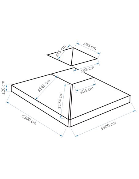 Outsunny 3 x 3(m) Canopy Top Cover for Double Tier Gazebo, Gazebo Replacement Pavilion Roof, Deep Beige (TOP ONLY) 84C-041BG - pic 51995 | FastDaddyshop