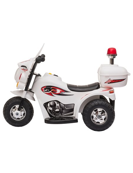 HOMCOM Toddlers Electric PP Motorcycle Ride On Trike White - pic 5200 | FastDaddyshop