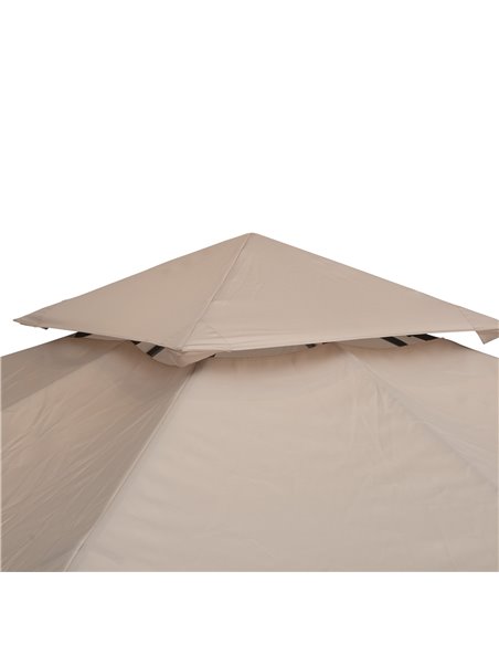 Outsunny 3 x 3(m) Canopy Top Cover for Double Tier Gazebo, Gazebo Replacement Pavilion Roof, Deep Beige (TOP ONLY) 84C-041BG - pic 52001 | FastDaddyshop
