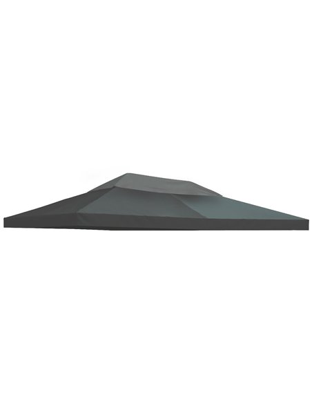 Outsunny Gazebo Replacement Canopy Roof, 3x4m, Deep Grey 84C-102GY - pic 52002 | FastDaddyshop
