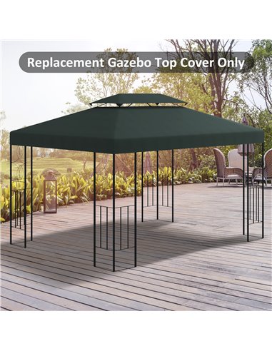 Outsunny Gazebo Replacement Canopy Roof, 3x4m, Deep Grey 84C-102GY
