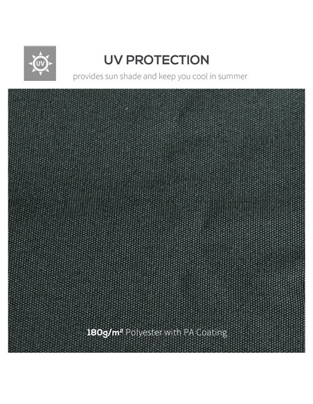 Outsunny Gazebo Replacement Canopy Roof, 3x4m, 2 Tier UV Protection Cover for Garden Patio Outdoor Sun Shelters, Deep Grey (Top  - pic 52005 | FastDaddyshop