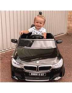 HOMCOM Kids Electric Ride On Car 6V Licensed BMW 6GT W/ Remote-Black 2