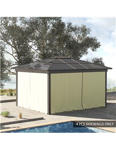Outsunny Replacement Gazebo Curtain 4-Panel Sidewalls, Beige 84C-293BG 2