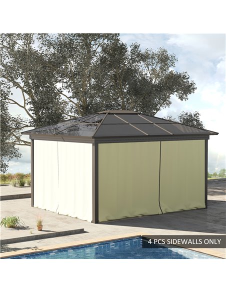 Outsunny Replacement Gazebo Curtain 4-Panel Sidewalls, Beige 84C-293BG - pic 52021 | FastDaddyshop