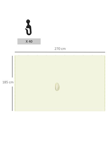 Outsunny Replacement Gazebo Curtain 4-Panel Sidewalls with Zipper for 3 x 3 (M) Yard Gazebos Canopy Tent Beige 84C-293BG