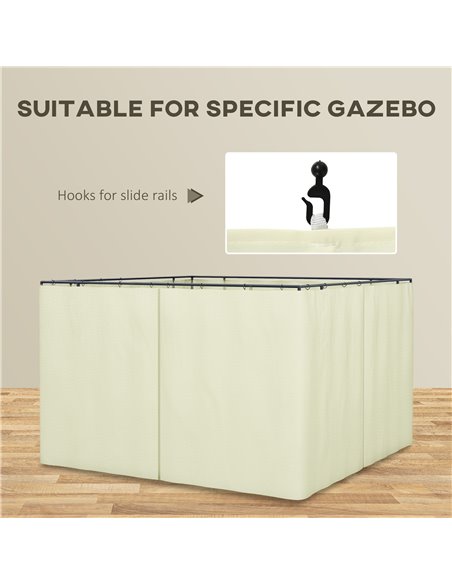Outsunny Replacement Gazebo Curtain 4-Panel Sidewalls with Zipper for 3 x 3 (M) Yard Gazebos Canopy Tent Beige 84C-293BG - pic 52023 | FastDaddyshop