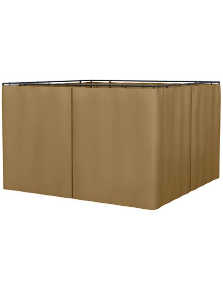 Outsunny Replacement Gazebo Curtain 4-Panel Sidewalls, Brown 84C-293BN - pic 52029 | FastDaddyshop