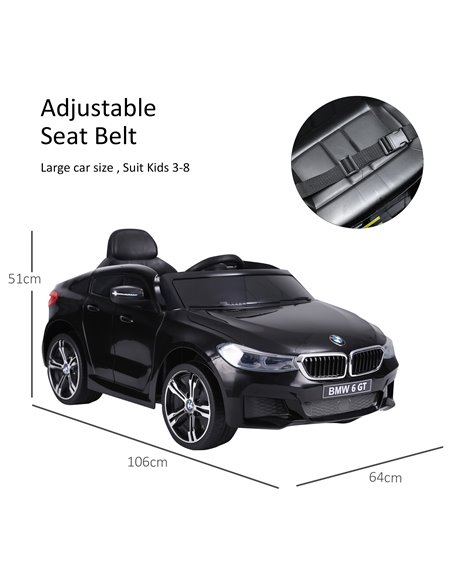 HOMCOM Kids Electric Ride On Car 6V Licensed BMW 6GT W/ Remote-Black - pic 5203 | FastDaddyshop