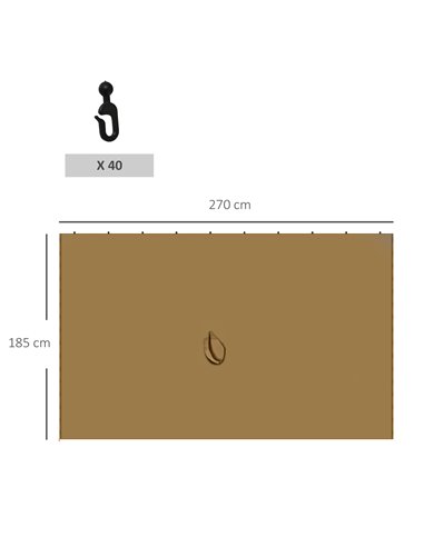 Outsunny Replacement Gazebo Curtain 4-Panel Sidewalls with Zipper for 3 x 3 (M) Yard Gazebos Canopy Tent Brown 84C-293BN