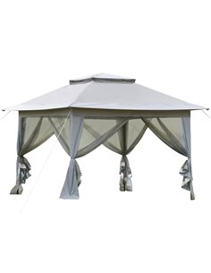 Outsunny Foldable Pop-up Party Tent, Sun Shade Gazebo Shelter, Light Grey 84C-252GY