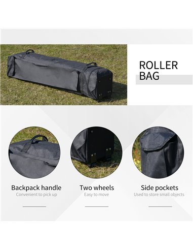 Outsunny Foldable Pop-up Party Tent Instant Canopy Sun Shade Gazebo Shelter Steel Frame Oxford w/ Roller Bag, 3.6 x 3.6 x 2.9(m)
