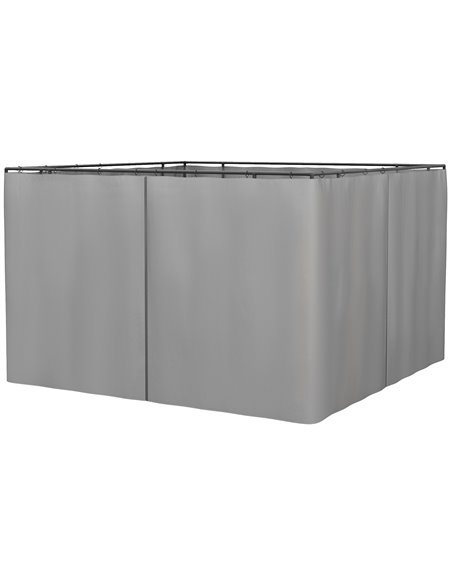 Outsunny 3 x 3(m) Universal Gazebo Sidewall Set, Light Grey 84C-226V02LG - pic 52056 | FastDaddyshop