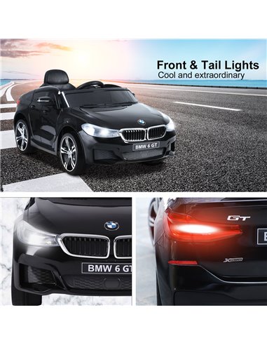 HOMCOM Kids Electric Ride On Car 6V Licensed BMW 6GT W/ Remote-Black